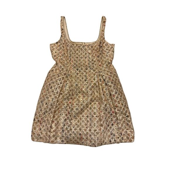 Brand New Anthropologie Maeve Tweed Fit & Flare Mini Dress Neutral 12 Petite - Picture 3 of 16